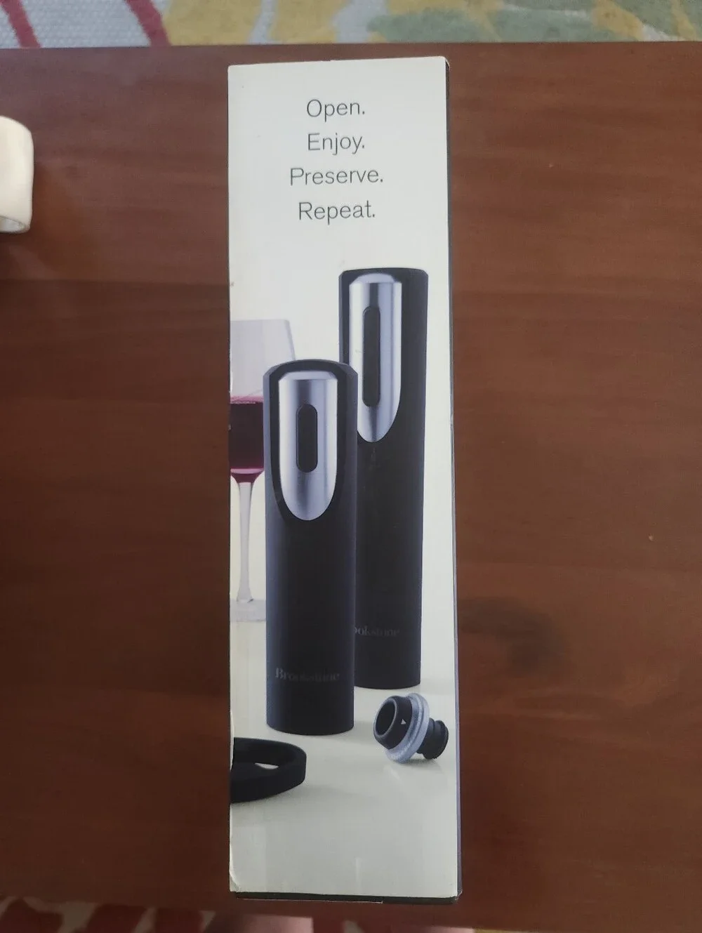 Brookstone Black and Silver Electric Wine Accessory Set
